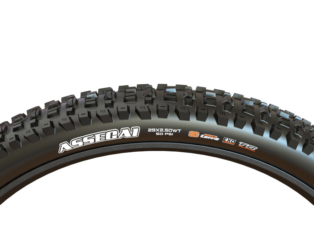 Pneu MAXXIS ASSEGAI 29x2.50 WT DH E50 3C MaxxGrip Tubeless Ready Souple Noir