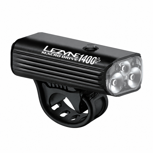 Éclairage Avant LEZYNE MACRO DRIVE 1400+ Noir — vue produit sur fond blanc