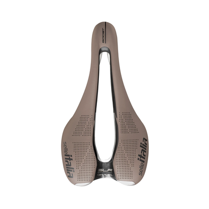 Selle SELLE ITALIA SLR BOOST GRAVEL SUPERFLOW S Rails TI316 Marron — vue de dessus coloris marron S3