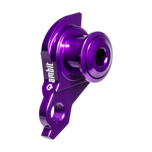 Patte de Dérailleur AMBIT UDH Violet — vue produit sur fond blanc