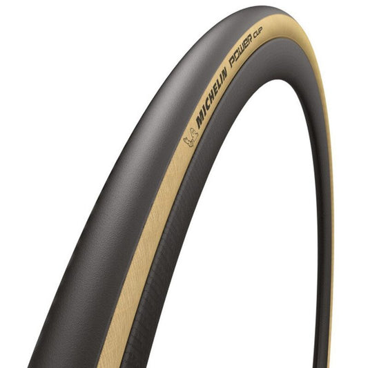 Pneu MICHELIN POWER CUP Compétition Line 700c TubeType Beige — vue produit sur fond blanc