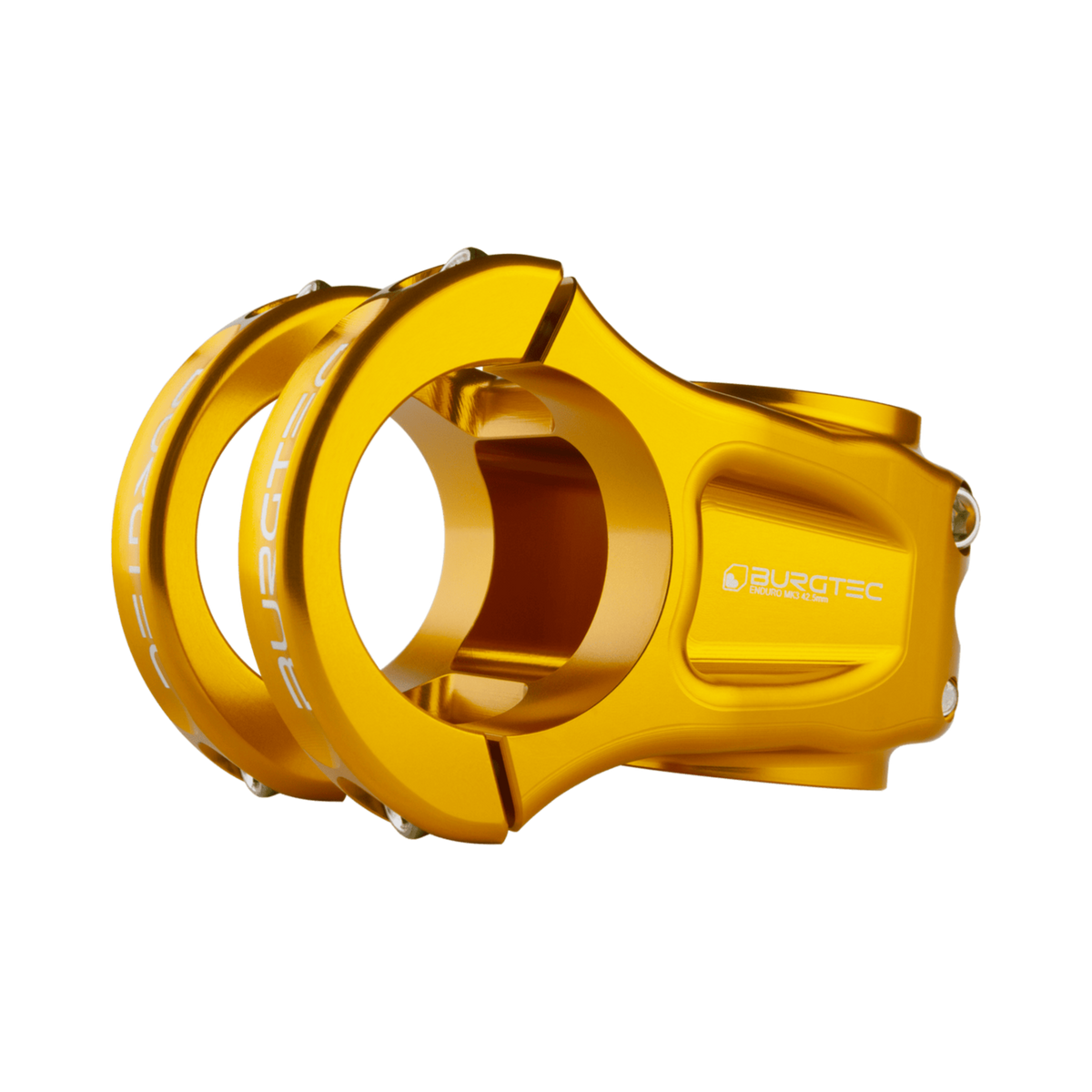 Potence BURGTEC ENDURO MK3 Or — vue principale sur fond blanc