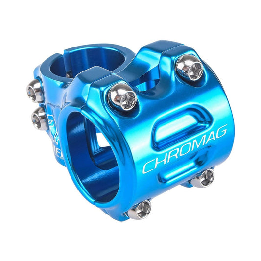 Potence CHROMAG HIFI V2 0° Bleu — vue principale sur fond blanc