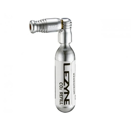 Iglica CO2 LEZYNE TRIGGER SPEED DRIVE + gwintowany nabój CO2 16g (x1) srebrny