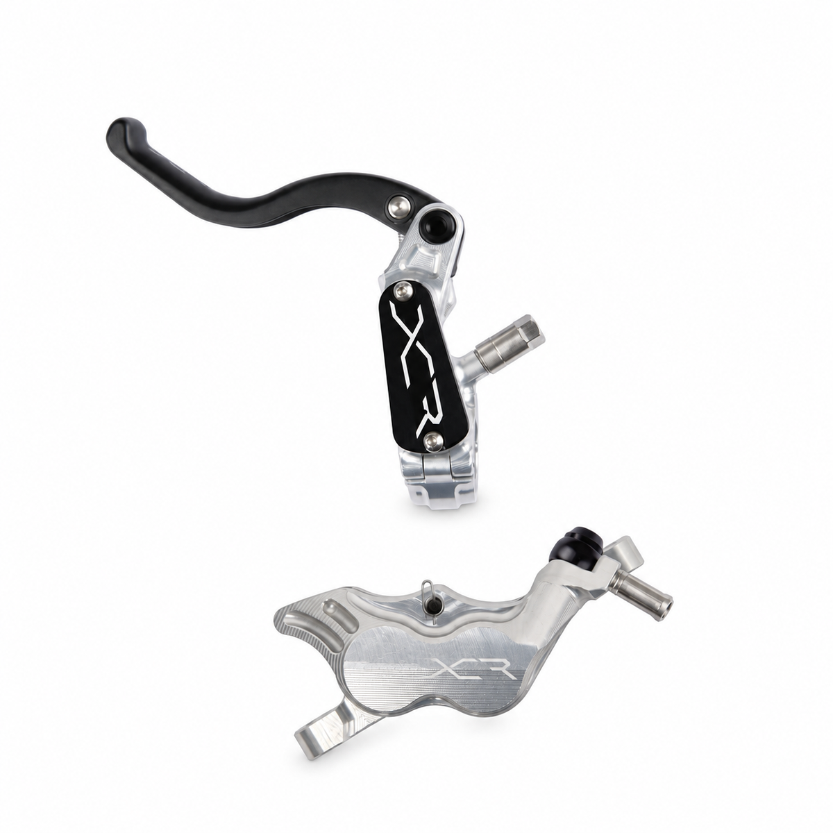 Frein HOPE XCR PRO E4 PM Argent — levier et étrier sur fond blanc