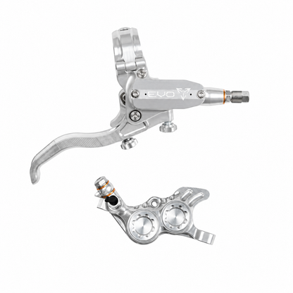 Frein HOPE TECH 4 EVO GR4 Argent/Argent — levier et étrier sur fond blanc