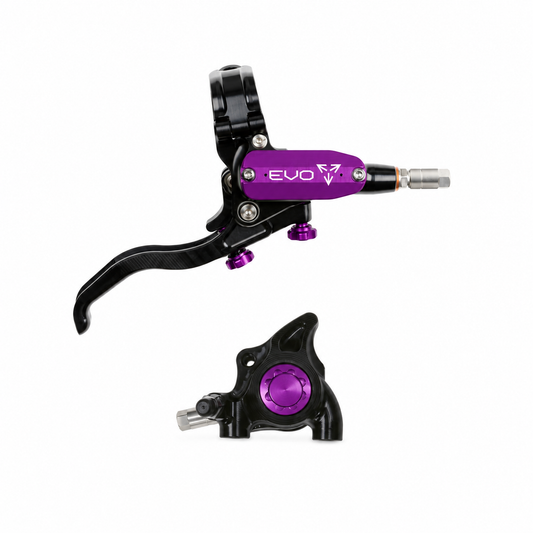 Frein HOPE TECH 4 EVO X2 FM Noir/Violet — levier et étrier sur fond blanc