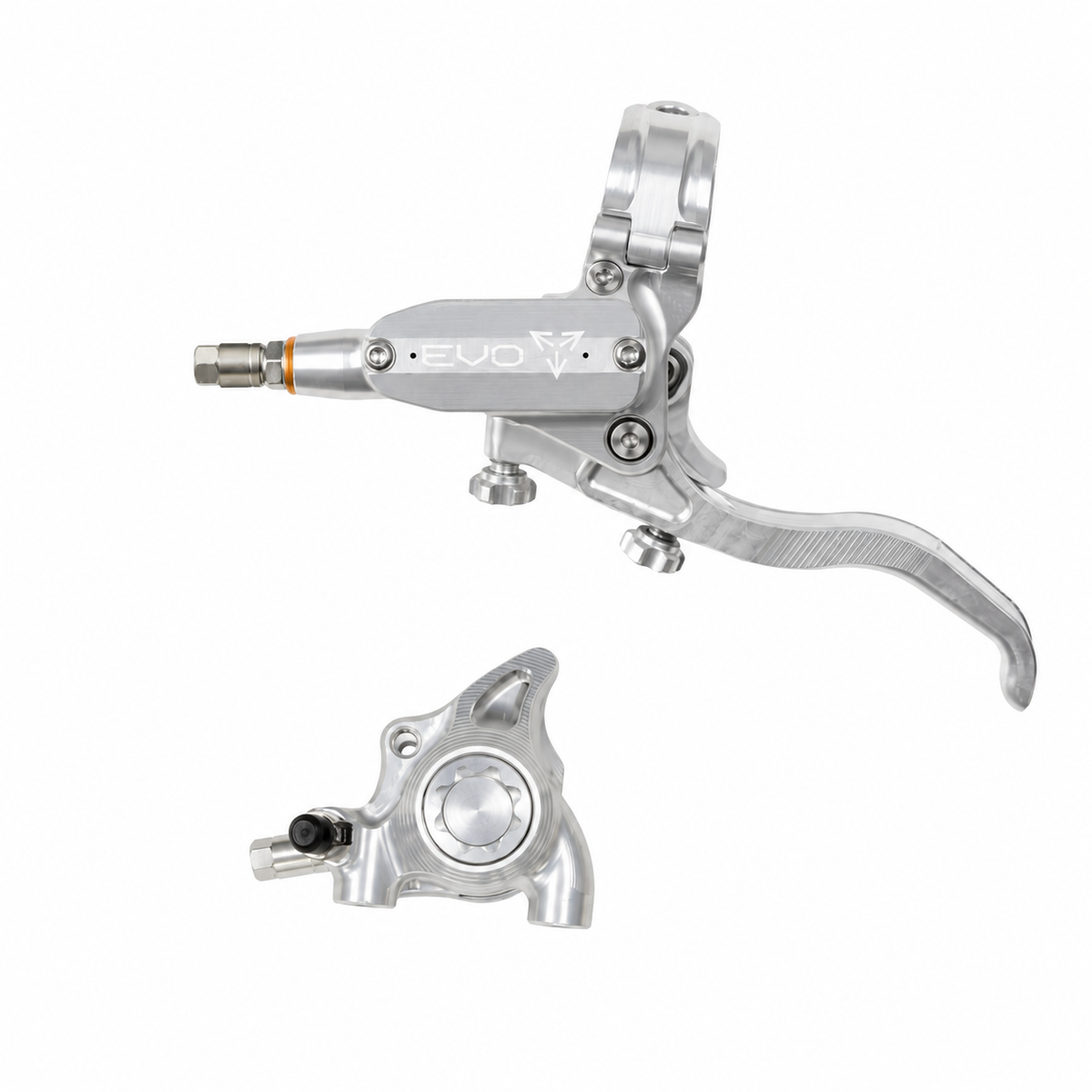 Frein HOPE TECH 4 EVO X2 FM Argent/Argent — levier et étrier sur fond blanc