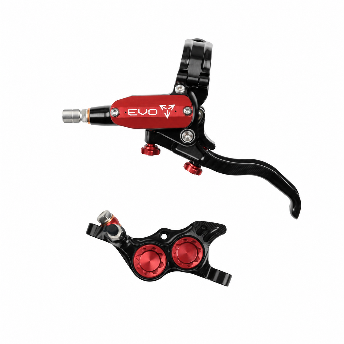 Frein HOPE TECH 4 EVO TR4 Noir/Rouge — levier et étrier sur fond blanc