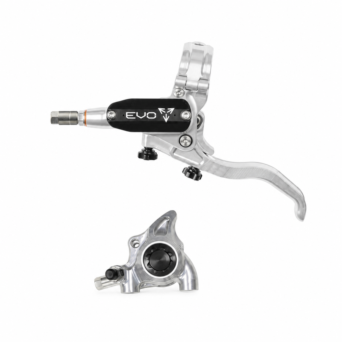 Frein HOPE TECH 4 EVO X2 FM Argent/Noir — levier et étrier sur fond blanc