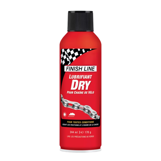 Lubrifiant pour Chaîne FINISH LINE DRY LUBE Teflon - Toutes Conditions – Aérosol (244ml)