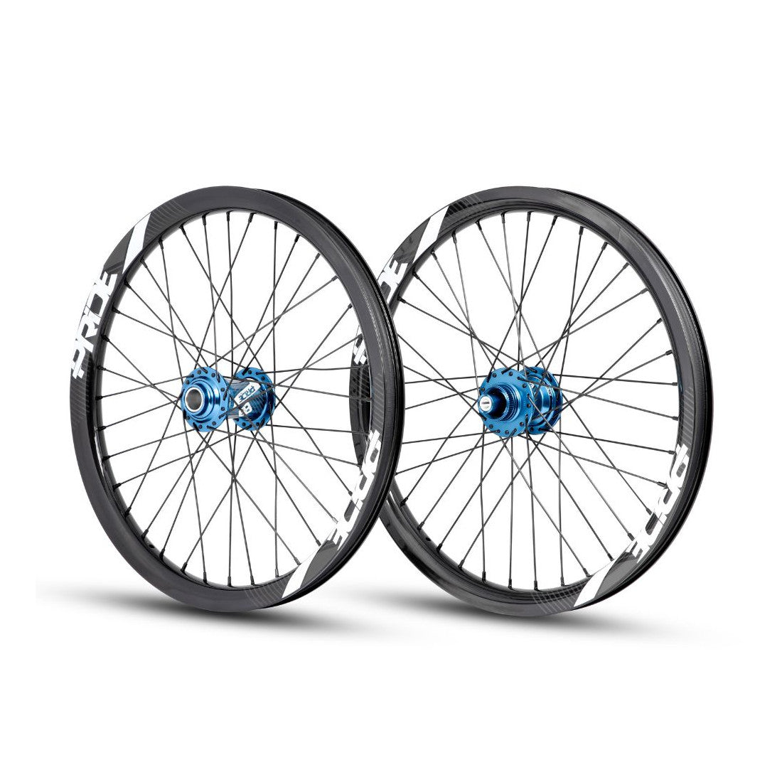 Paire de Roues PRIDE 20" (406mm) Carbone Gravity Gloss Disc / Pride Control Axes 20/10mm Bleu