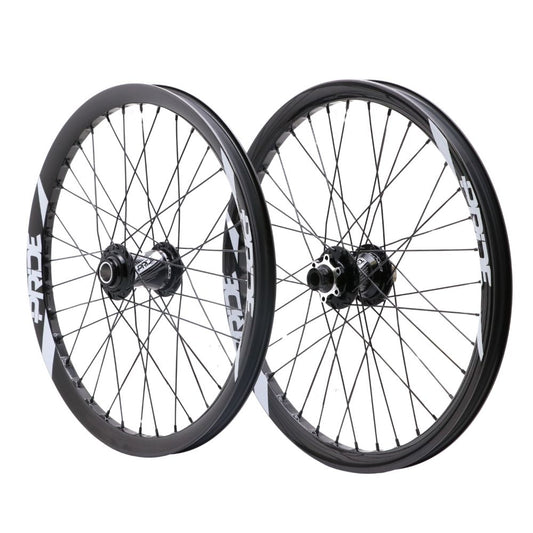 Paire de Roues PRIDE 20" (406mm) Carbone Wave Gloss White Control V2 Disc Axes 20/15mm Noir/Blanc
