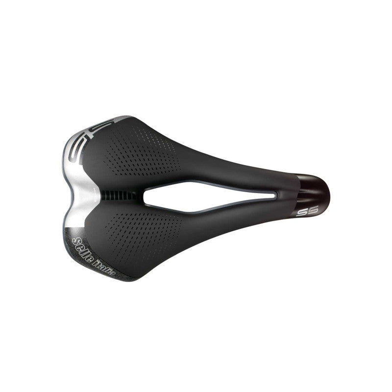 SELLE ITALIA S 5 SUPERFLOW L-sadel med Fec-skinner, sort