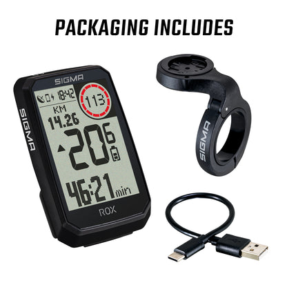 Compteur GPS SIGMA ROX 4.0 ENDURANCE Noir — contenu de la boîte et accessoires fournis