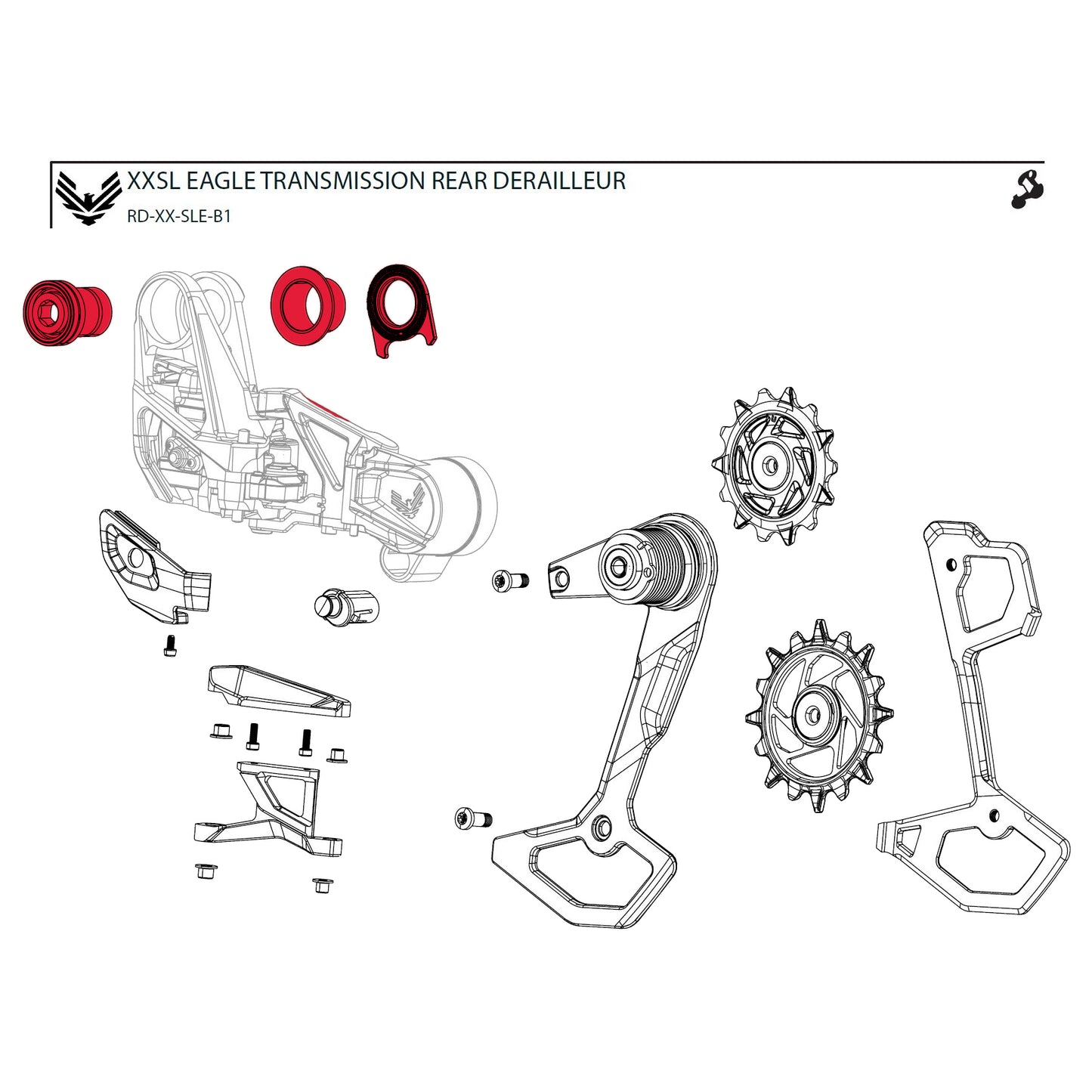Monteringssæt til SRAM XX-SL T-TYPE EAGLE AXS-skifter
