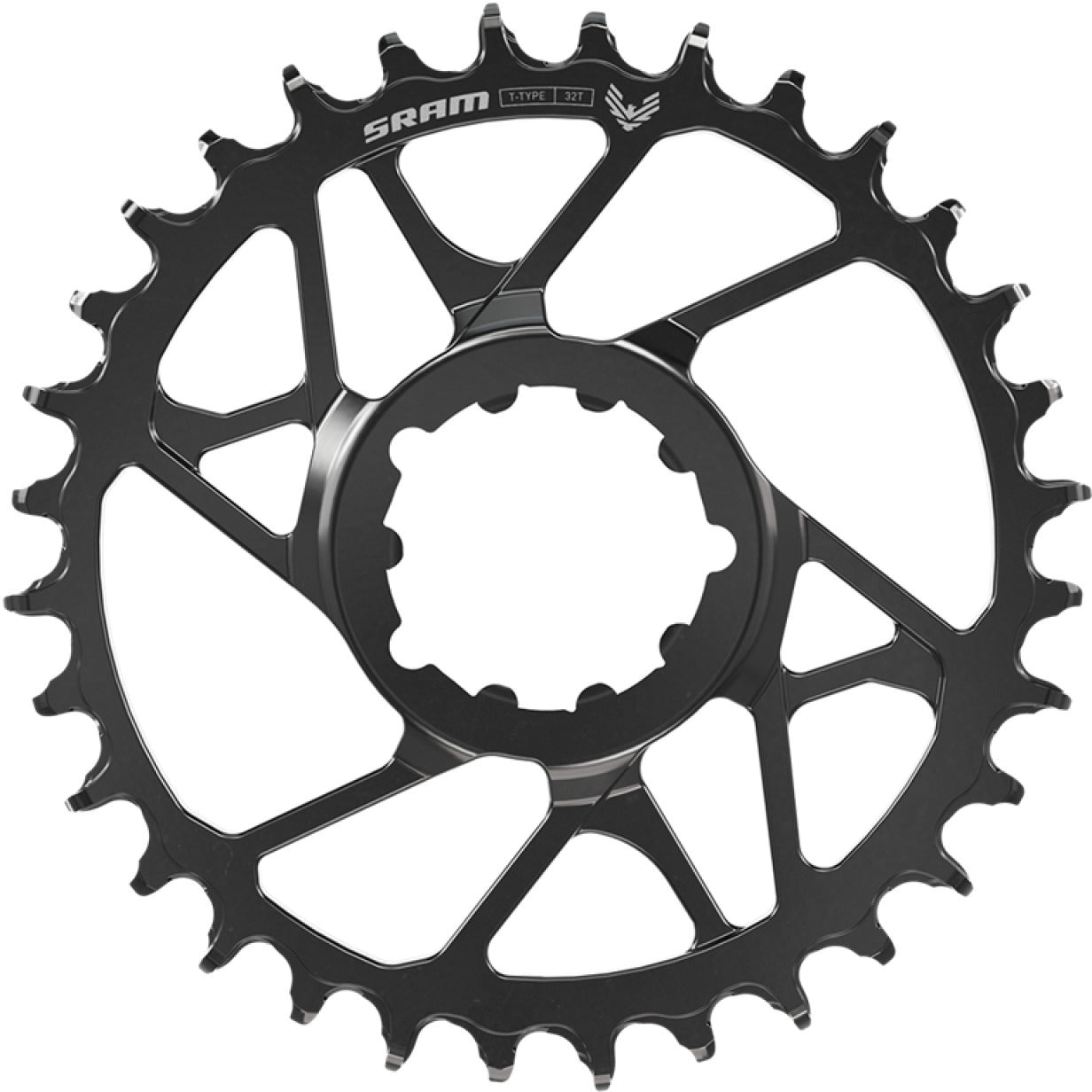 SRAM S1000 T-TYPE EAGLE BOOST 12V Hliníkový řetězový kroužek s přímou montáží Offset 3mm Black Mono