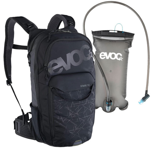 EVOC STAGE 12 BLACK Rygsæk + EVOC 2L vandpose