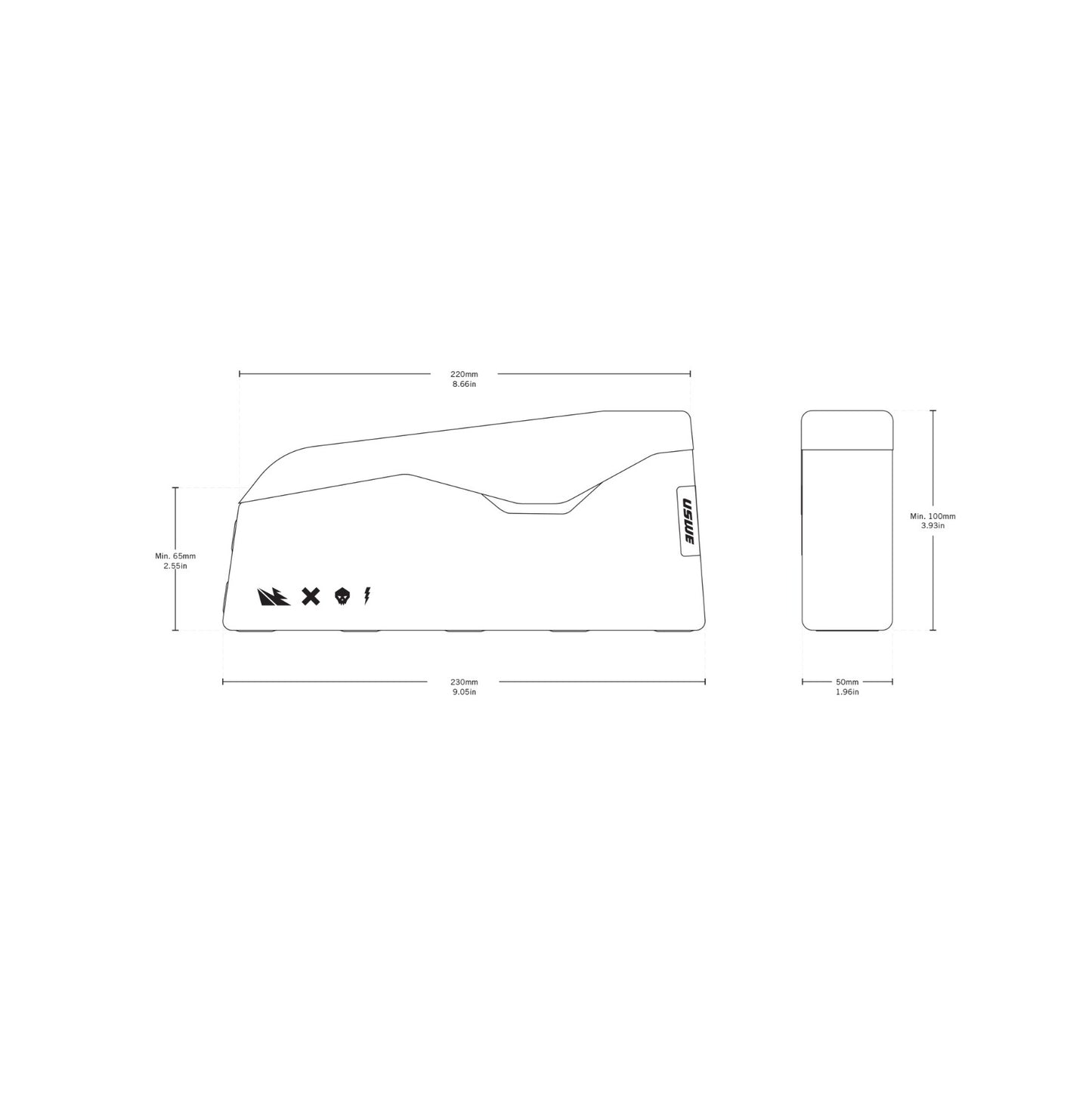 USWE TOP TUBE MAGNETIC 1.2 L Torba na ramę czarna