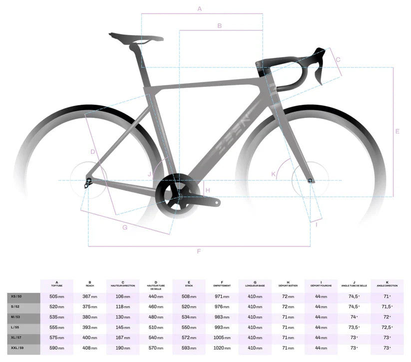 Zestaw: rama ZEEN SUPERLITE + kierownica ZEEN ROAD COMBO